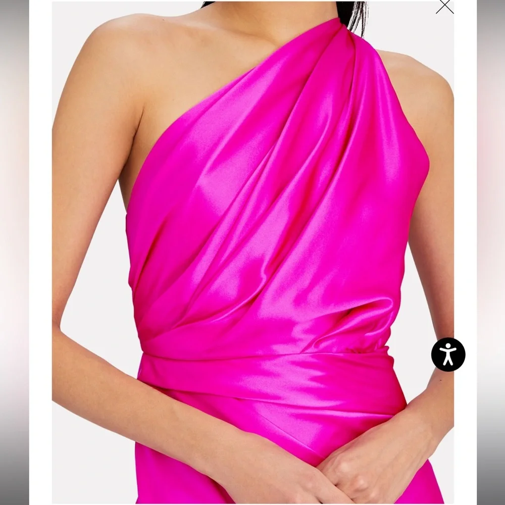 THE SEI - Off-The-Shoulder Silk Maxi Dress Pink - Picture 3 of 7